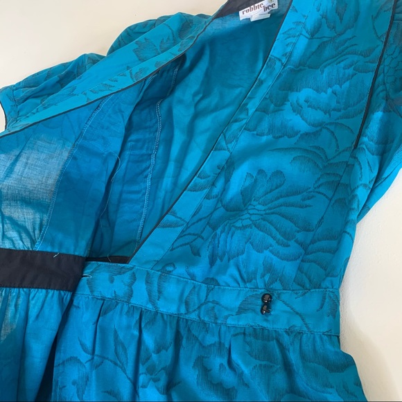 Vintage Floral Short Sleeve Wrap Dress Robbie Bee - Picture 9 of 12